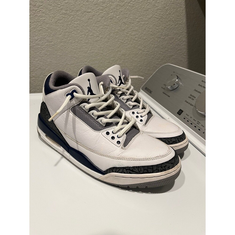 Nike Air Jordan 3 Retro Georgetown Midnight Navy White Grey Men's Size 10